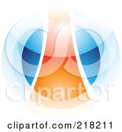 Poster, Art Print Of Abstract Blurry Orange And Blue Orb In Motion Logo Icon - 1