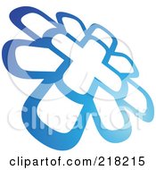Royalty Free RF Clipart Illustration Of An Abstract Blue Windmill Logo Icon