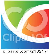 Royalty Free RF Clipart Illustration Of An Abstract Curved Orange White Green And Blue Logo Icon Or Background