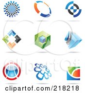 Royalty Free RF Clipart Illustration Of A Digital Collage Of Abstract Logo Icons With Shadows 24
