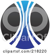 Royalty Free RF Clipart Illustration Of An Abstract Blue And Black Circular Logo 1