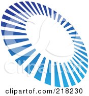 Royalty Free RF Clipart Illustration Of An Abstract Tilted Blue Line Circle Logo Icon