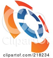 Royalty Free RF Clipart Illustration Of An Abstract Tilted Rifle Target Logo Icon 3