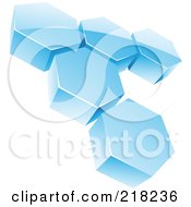 Poster, Art Print Of Abstract Icy Blue Hexagon Honeycomb Network Logo Icon