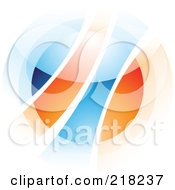 Poster, Art Print Of Abstract Blurry Orange And Blue Orb In Motion Logo Icon - 2