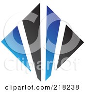 Poster, Art Print Of Abstract Blue And Black Diamond Logo Icon