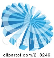 Royalty Free RF Clipart Illustration Of An Abstract Ice Blue Burst Logo Icon