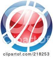 Royalty Free RF Clipart Illustration Of An Abstract Blue And Red Orb Logo Icon