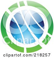 Poster, Art Print Of Abstract Green And Blue Orb Logo Icon