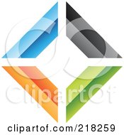 Poster, Art Print Of Abstract Colorful Walls Logo Icon - 2