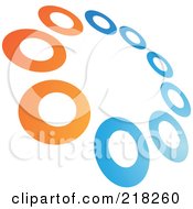 Royalty Free RF Clipart Illustration Of An Abstract Tilted Circle Of Rings Logo Icon