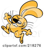 Royalty Free RF Clipart Illustration Of An Orange Cartoon Rabbit Dancing 2 by Zooco