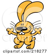 Royalty Free RF Clipart Illustration Of An Orange Cartoon Rabbit Dancing 4