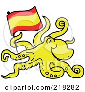 Poster, Art Print Of Yellow Paul The Octopus Predicting That Spain Would Win The Soccer World Cup