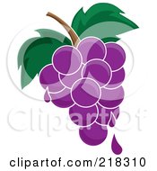 Poster, Art Print Of Bunch Of Juicy Purple Grapes
