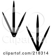 Royalty Free RF Clipart Illustration Of A Pair Of Black And White Bird Tracks by Pams Clipart