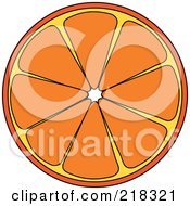 Royalty Free RF Clipart Illustration Of A Halved Orange