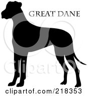 Poster, Art Print Of Black Silhouetted Great Dane And Text