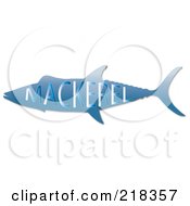 Blue Mackerel Fish With Text