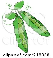 Royalty Free RF Clipart Illustration Of Two Organic Green Pea Pods by Pams Clipart