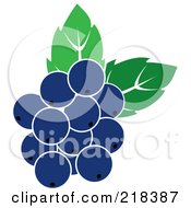 Poster, Art Print Of Blueberries With Leaves