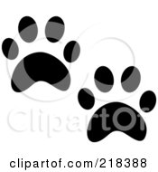 Poster, Art Print Of Pair Of Black And White Cat Tracks