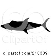 Royalty Free RF Clipart Illustration Of A Black Silhouetted Mackerel Fish
