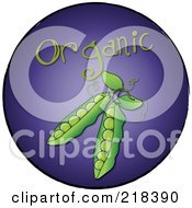 Organic Pea Pods On A Purple Circle