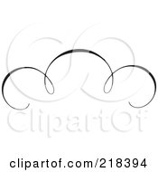 Royalty Free RF Clipart Illustration Of A Black And White Elegant Swirl Border Element Version 1 by BestVector
