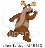 Royalty Free RF Clipart Illustration Of A Big Moose Running Upright