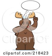 Poster, Art Print Of Big Moose With An Idea Cloud