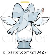 Poster, Art Print Of Angel Elephant With A Halo