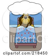 Poster, Art Print Of Big Lion Sleeping And Dreaming In A Bed