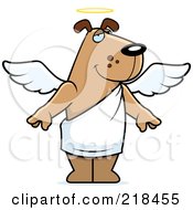 Poster, Art Print Of Angel Dog With A Halo
