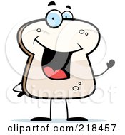 Poster, Art Print Of Bread Slice Smiling And Waving