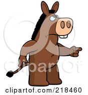 Royalty Free RF Clipart Illustration Of A Mad Donkey Angrily Pointing