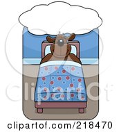 Poster, Art Print Of Big Dog Sleeping In Bed Under A Dream Cloud