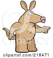 Royalty Free RF Clipart Illustration Of A Mad Aardvark Angrily Pointing by Cory Thoman