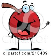 Royalty Free RF Clipart Illustration Of A Cherry Character Waving And Smiling