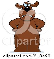 Royalty Free RF Clipart Illustration Of A Big Angry Dog Standing With His Hands On His Hips