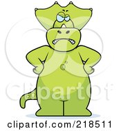 Royalty Free RF Clipart Illustration Of A Pissed Triceratops Standing With His Hands On His Hips