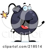 Royalty Free RF Clipart Illustration Of A Happy Bomb Character Waving