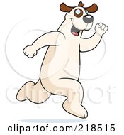 Royalty Free RF Clipart Illustration Of A White Dog Running Upright