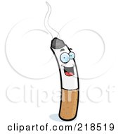 Royalty Free RF Clipart Illustration Of A Happy Cigarette by Cory Thoman
