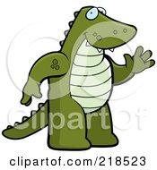 Poster, Art Print Of Friendly Alligator Standing And Waving