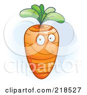 Royalty Free RF Clipart Illustration Of A Happy Carrot Character by Cory Thoman