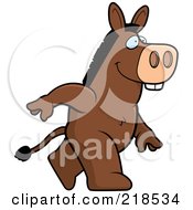 Royalty Free RF Clipart Illustration Of A Donkey Walking Upright
