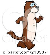 Royalty Free RF Clipart Illustration Of A Weasel Running Upright
