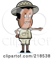 Poster, Art Print Of Black Safari Boy Pointing Angrily