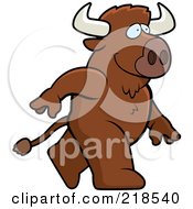 Royalty Free RF Clipart Illustration Of A Buffalo Walking Upright
